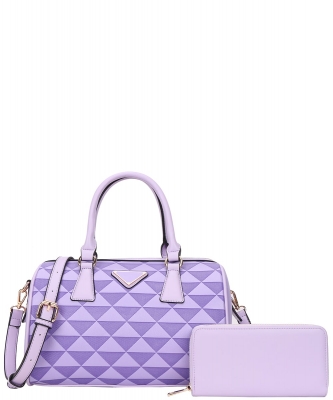 2in1 Monogram Handbag Boston Bag RR-9069W LAVENDER